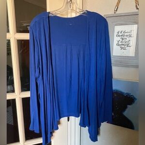 Royal Blue 1X Open Front Cardigan